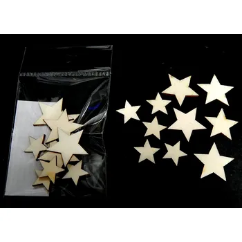 My18, Sada-výřezy z překližky, malé HVĚZDY,10ks