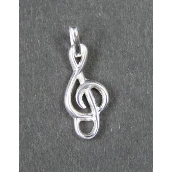 Přívěsek Houslový klíč - stříbrný přívěsek / přívěsek ze stříbra (Houslový klíč - přívěšek na krk)