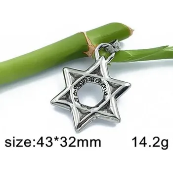 Přívěsek Hexagram - přívěsek z oceli - 43x32mm