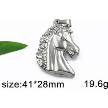 Přívěsek Koňská hlava - ocelový přívěsek - 41x28mm