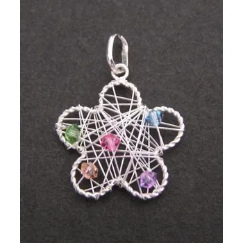 Přívěsek Opletený květ - stříbrný přívěsek