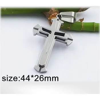 Přívěsek Kříž 44x26mm - ocelový přívěsek