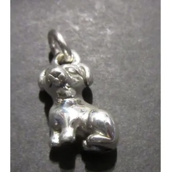 Přívěsek Trojrozměrný pejsek - stříbrný přívěsek