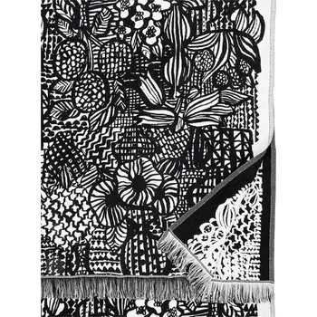 Dětská deka Lapuan Kankurit Lněná deka / ubrus Veranta 140x240, černo-bílá