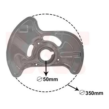 Brzdový kotouč Ochranný plech proti rozstřikování, brzdový kotouč VAN WEZEL 3091371