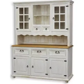 Knihovna Rustikální kredenc WHITE HOME VIT04 Barevné provedení: Bílý vosk K17 - Bílý vosk K17