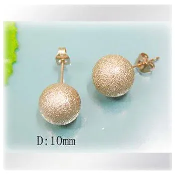 Náušnice Kulaté náušnice zlaté barvy - ocelové náušnice