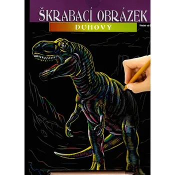 vyškrabávací obrázek Škrabací obrázek, duhový, Tarbosaurus, 20x25cm, 1ks