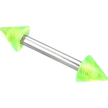 Piercing Malý piercing se zelenými hroty