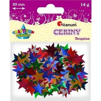 Textilie Flitry, 7barev, 14g/25mm, hvězdy