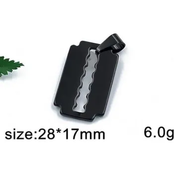 Přívěsek Žiletka v černé barvě - ocelový přívěsek