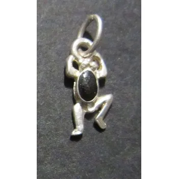 Přívěsek Malá žabka s černými zády - stříbrný přívěsek