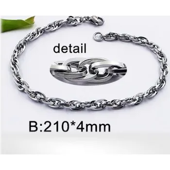 Řetízek Ocelový náramek - 21cm, šířka 4mm