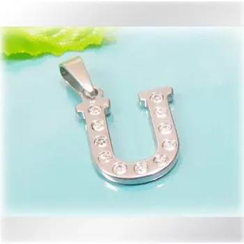 Přívěsek Zdobený ocelový přívěsek - písmeno U