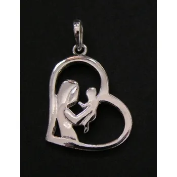 Přívěsek Srdce - matka s dítětem - stříbrný přívěsek