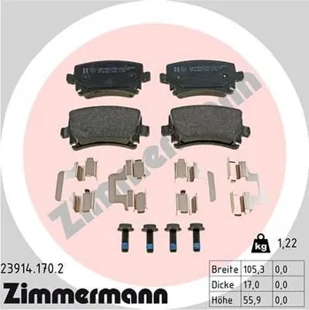 Brzdová destička Sada brzdových destiček, kotoučová brzda ZIMMERMANN 23914.170.2