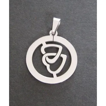 Přívěsek Srdce v kruhu - ocelový přívěsek