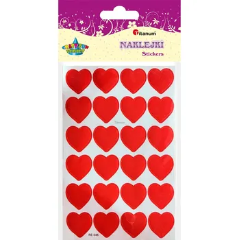 samolepka ST315, Samolepky papírové, srdce, 10 archů 12x8,5cm