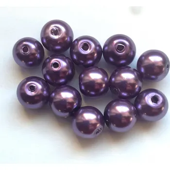 Materiál na výrobu šperku voskové perly 8 mm tm. fialové