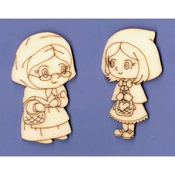 Vánoce My58, Výřez z překližky, BABIČKA+KARKULKA,7cm,2ks