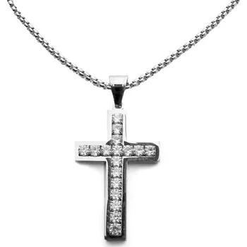 Náhrdelník Dámský náhrdelník zirkonový kříž z chirurgické oceli S766100