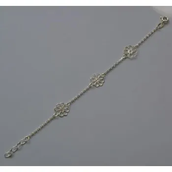 Řetízek Řetízek na ruku zdobený květy - délka 18cm