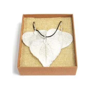 Souprava šperků AWM, Ltd, S3 8AL Set - náhrdelník a náušnice - srdcové listy - Stříbrné