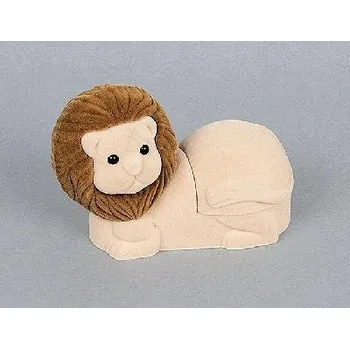 Dárková krabička Sametová krabička na šperky - hnědý lev