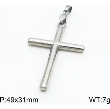 Přívěsek Jednoduchý ocelový kříž - 49x31mm - ocelový přívěsek