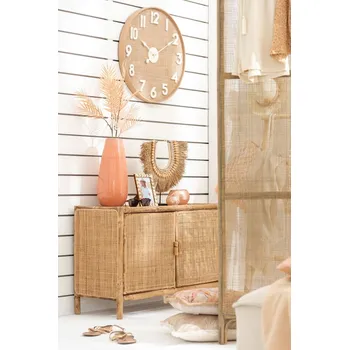 Komoda Hnědá antik ratanová komoda s výpletem Ozara - 100*40*65cm