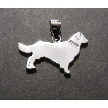 Přívěsek Pes - silueta - varianta 5 - přívěsek stříbrný