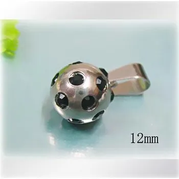 Přívěsek Kulička s černým zdobením - ocelový přívěsek