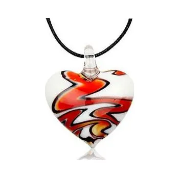Náhrdelník Náhrdelník bílo-červené srdce
