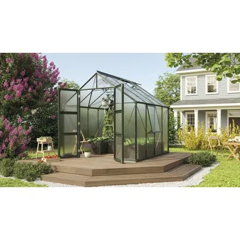 Skleník Skleník Vitavia Olymp 6700 polykarbonát 4 mm 257 x 261 cm zelený vč. základového rámu