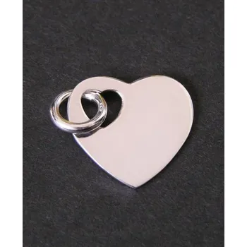 Přívěsek Srdíčko plné s kroužkem - stříbrný přívěsek