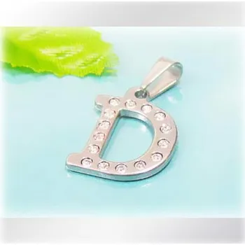 Přívěsek Zdobený ocelový přívěsek - písmeno D