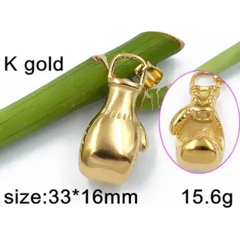 Přívěsek Boxerka ve zlaté barvě - ocelový přívěsek - 33x16mm