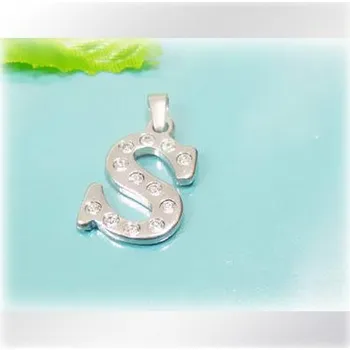 Přívěsek Zdobený ocelový přívěsek - písmeno S