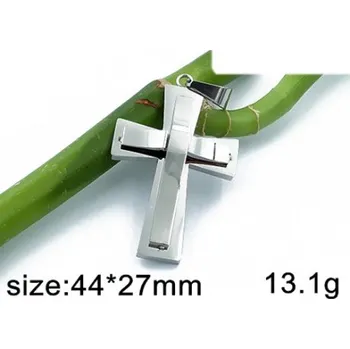 Přívěsek Moderní kříž - 44x27mm - ocelový přívěsek