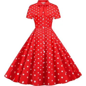 Dámské šaty Vintážní šaty s mašli u krku Velikost: XL, Barva (Varianta): 1434-003