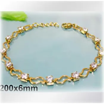 Řetízek Ocelový náramek ve zlaté barvě - zdobený - 20cm