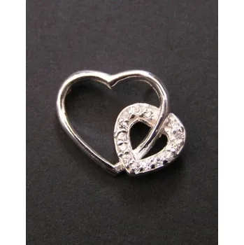 Přívěsek Zdobené dvojsrdce - stříbrný přívěsek