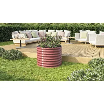 Vyvýšený záhon Vyvýšený záhon Vitavia Vita 630 Rund Ø 82,1 x 63 cm plechový rubin