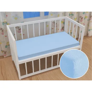 Prostěradlo Dětské froté napínací prostěradlo do postýlky FR-014 Nebesky modré 60 x 120 x 10 cm - do postýlky