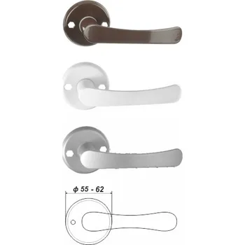 Dveřní kování 55b1 rozeta prů. 55mm klika oblá / bílá (průměr rozety 55 mm / bílá / 1ks)