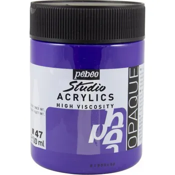 Vodová barva Akrylová barva Pébéo Studio Acrylics - 47 Dark Cobalt Violet Hue Objem: 500 ml