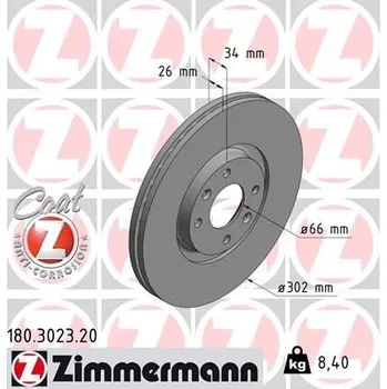 Brzdový kotouč Brzdový kotouč ZIMMERMANN 180.3023.20
