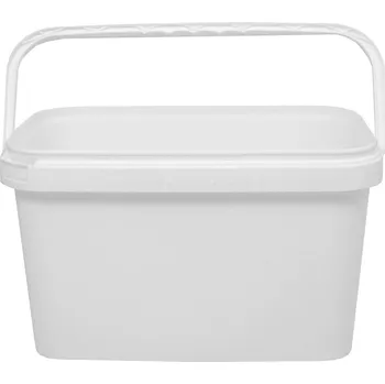 Jednorázové nádobí kbelík obdélníkový 5 800 ml, PP - bílý (10 ks/balení)