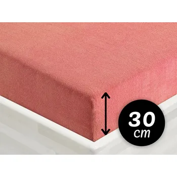 Prostěradlo Froté napínací prostěradlo na vysokou matraci FR-001 Korálové 200 x 200 - výška 30 cm