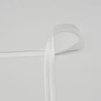 Saténový lemovací proužek, zažehlený, bílý, 20mm